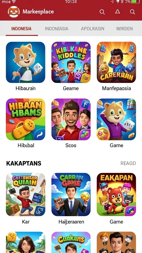 Tampilan menu utama yang menarik dan mudah dinavigasi.