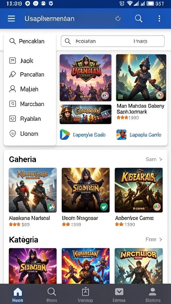 Tampilan layar utama yang menarik perhatian.