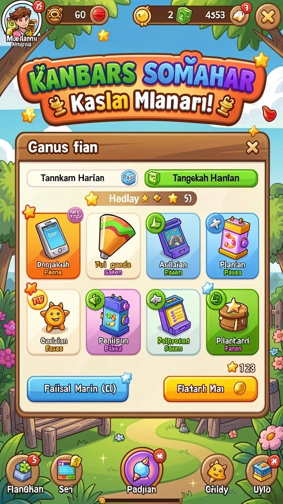 Tampilan awal game yang menawan dan intuitif.