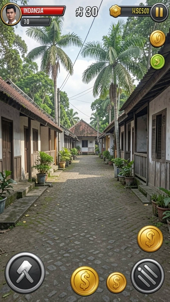 Tangkapan layar karakter utama dalam aksi.
